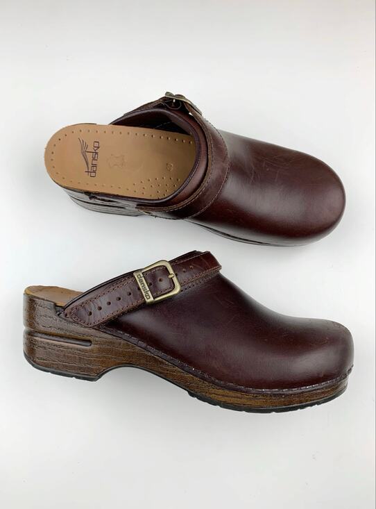 Dansko Shoes - Dansko Ingrid Clogs Brown Leather Slip On Shoes Slingback Women's 40 US 9.5 10